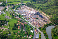 Vue aérienne de Zone industrielle de la rue Ernest Solvay à Willerwald dans le département Moselle, France