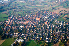 Vue oblique de Quartier Ettlingenweier in Ettlingen dans le département Bade-Wurtemberg, Allemagne
