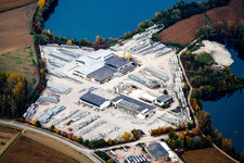 Vue aérienne de Usine de blocs de béton Fingber Beton à Kuhardt dans le département Rhénanie-Palatinat, Allemagne