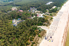 Vue aérienne de Plage à Trassenheide dans le département Mecklembourg-Poméranie occidentale, Allemagne