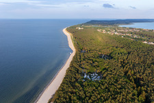 Vue aérienne de Plage de la mer Baltique vue du nord-ouest à Zempin dans le département Mecklembourg-Poméranie occidentale, Allemagne