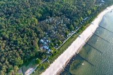Vue aérienne de Camping « Am Dünengelände » GmbH à Zempin dans le département Mecklembourg-Poméranie occidentale, Allemagne