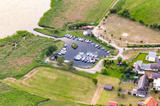 Vue aérienne de Port de plaisance Loddin vers l'Achterwasser à Loddin dans le département Mecklembourg-Poméranie occidentale, Allemagne