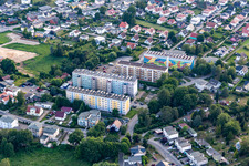 Vue aérienne de Lotissement préfabriqué sur le Dünenweg à le quartier Neuhof U in Heringsdorf dans le département Mecklembourg-Poméranie occidentale, Allemagne
