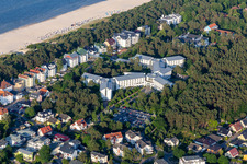 Vue aérienne de Clinique de rééducation Seebad Ahlbeck à le quartier Ahlbeck U in Heringsdorf dans le département Mecklembourg-Poméranie occidentale, Allemagne