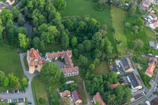 Vue aérienne de Hôtel du Château d'Althörnitz à le quartier Hörnitz in Bertsdorf-Hörnitz dans le département Saxe, Allemagne