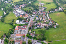 Vue aérienne de Zone commerciale à le quartier Pethau in Zittau dans le département Saxe, Allemagne