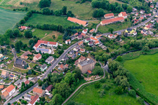 Vue aérienne de Moulin à eau sur la Neisse à le quartier Leuba in Ostritz dans le département Saxe, Allemagne