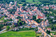 Vue aérienne de Du sud-ouest à Ostritz dans le département Saxe, Allemagne