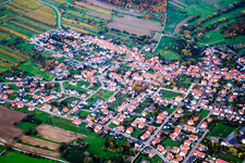 Vue aérienne de De l'ouest à le quartier Rettigheim in Mühlhausen dans le département Bade-Wurtemberg, Allemagne