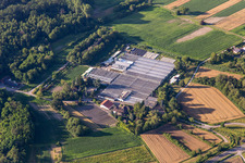 Vue aérienne de Ancienne pépinière de géraniums à Hagenbach dans le département Rhénanie-Palatinat, Allemagne