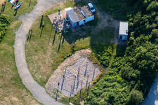 Vue aérienne de Beach-volley à Epplesee à le quartier Silberstreifen in Rheinstetten dans le département Bade-Wurtemberg, Allemagne