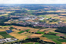 Vue aérienne de Röthlein dans le département Bavière, Allemagne