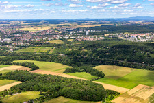 Vue aérienne de Mainauen depuis le sud à Schweinfurt dans le département Bavière, Allemagne
