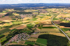 Tracé de l'A71 entre Pfersdorf et Ebenhausen à le quartier Hain in Poppenhausen dans le département Bavière, Allemagne
