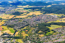 Vue aérienne de De l'est à le quartier Krofdorf-Gleiberg in Wettenberg dans le département Hesse, Allemagne