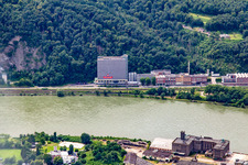 Vue aérienne de Atelier de connaissances Koblenz le d. Königsbach sur la rive gauche du Rhin à le quartier Stolzenfels in Koblenz dans le département Rhénanie-Palatinat, Allemagne