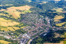 Vue aérienne de Du nord à Rockenhausen dans le département Rhénanie-Palatinat, Allemagne