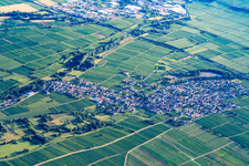 Vue aérienne de Du nord-est à Kirrweiler dans le département Rhénanie-Palatinat, Allemagne