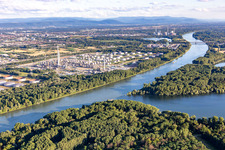 Photographie aérienne de Raffinerie d'huile minérale du Rhin supérieur à le quartier Knielingen in Karlsruhe dans le département Bade-Wurtemberg, Allemagne