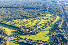 Vue aérienne de Terrain de golf Hofgut Scheibenhardt AG à le quartier Beiertheim-Bulach in Karlsruhe dans le département Bade-Wurtemberg, Allemagne