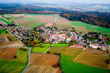 Vue aérienne de De l'ouest à le quartier Schwanheim in Schönbrunn dans le département Bade-Wurtemberg, Allemagne