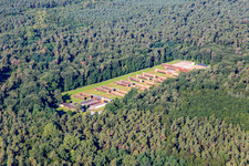 Vue aérienne de Stand de tir de Germersheim à le quartier Niederlustadt in Lustadt dans le département Rhénanie-Palatinat, Allemagne