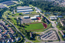 Vue aérienne de Bataillon d'entraînement de l'armée de l'air - LwAusbBtl dans la caserne Südpfalz à Germersheim dans le département Rhénanie-Palatinat, Allemagne