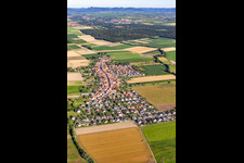 Vue aérienne de De l'est à Erlenbach bei Kandel dans le département Rhénanie-Palatinat, Allemagne