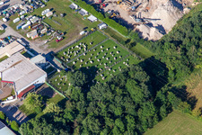 Vue aérienne de Arène de paintball Kandel à le quartier Minderslachen in Kandel dans le département Rhénanie-Palatinat, Allemagne