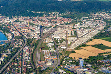 Vue aérienne de De l'ouest à le quartier Bahnstadt in Heidelberg dans le département Bade-Wurtemberg, Allemagne