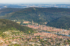 Vue aérienne de Au pied du Königstuhl à le quartier Kernaltstadt in Heidelberg dans le département Bade-Wurtemberg, Allemagne