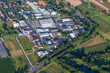 Vue aérienne de Zone commerciale avec EDEKA Foodservice Dossenheim à Dossenheim dans le département Bade-Wurtemberg, Allemagne