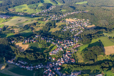 Vue aérienne de De l'ouest à le quartier Oberflockenbach in Weinheim dans le département Bade-Wurtemberg, Allemagne