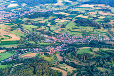 Vue aérienne de De l'est à le quartier Beerfurth in Reichelsheim dans le département Hesse, Allemagne