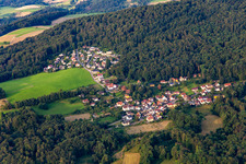 Vue aérienne de Du nord-est à le quartier Seidenbuch in Lindenfels dans le département Hesse, Allemagne