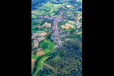 Vue aérienne de Du nord-est à le quartier Gronau in Bensheim dans le département Hesse, Allemagne