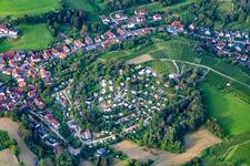 Vue aérienne de Camping "Oasis de paix à le quartier Gronau in Bensheim dans le département Hesse, Allemagne