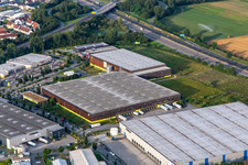Vue aérienne de Centre de distribution Alnatura à Lorsch dans le département Hesse, Allemagne
