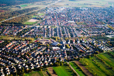 Vue oblique de Ketsch dans le département Bade-Wurtemberg, Allemagne