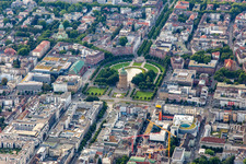 Vue aérienne de Château d'eau Mannheim à Friedrichsplatz vu du nord-ouest à le quartier Oststadt in Mannheim dans le département Bade-Wurtemberg, Allemagne