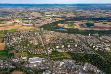 Vue aérienne de De l'est à le quartier Gartenstadt in Ludwigshafen am Rhein dans le département Rhénanie-Palatinat, Allemagne