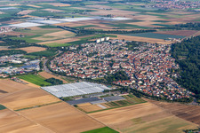 Vue aérienne de De l'est à le quartier Maudach in Ludwigshafen am Rhein dans le département Rhénanie-Palatinat, Allemagne