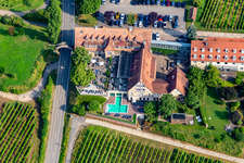 Photographie aérienne de Hôtel 4 étoiles Leinsweiler Cour entre vignes le matin à Leinsweiler dans le département Rhénanie-Palatinat, Allemagne