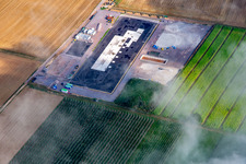 Vue aérienne de Chantier de construction d'un entrepôt agricole à Insheim dans le département Rhénanie-Palatinat, Allemagne