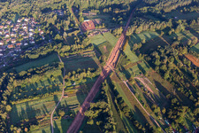 Vue aérienne de Tracé pour la nouvelle construction du tronçon de 51 km du gazoduc transeuropéen (TENP-I entre les Pays-Bas et la Suisse) entre Mittelbrunn et Klingenmünster à le quartier Gossersweiler in Gossersweiler-Stein dans le département Rhénanie-Palatinat, Allemagne