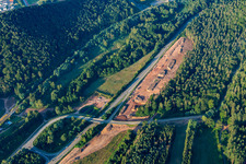 Vue aérienne de Chantier pour l'extension à 4 voies de la B10 de Pirmasens à Annweiler à Wilgartswiesen dans le département Rhénanie-Palatinat, Allemagne