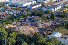 Vue aérienne de GAUDIER Terrassement et Démolition GmbH à le quartier Minderslachen in Kandel dans le département Rhénanie-Palatinat, Allemagne