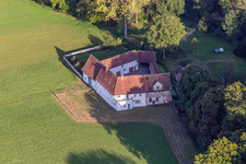 Vue aérienne de Ferme d'Erlenbach à le quartier Minderslachen in Kandel dans le département Rhénanie-Palatinat, Allemagne