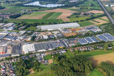Vue aérienne de Zone industrielle de la Gladbacher Straße à le quartier Dremmen in Heinsberg dans le département Rhénanie du Nord-Westphalie, Allemagne